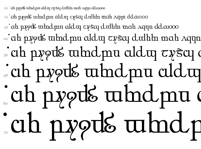 Elfic Caslin font waterfall